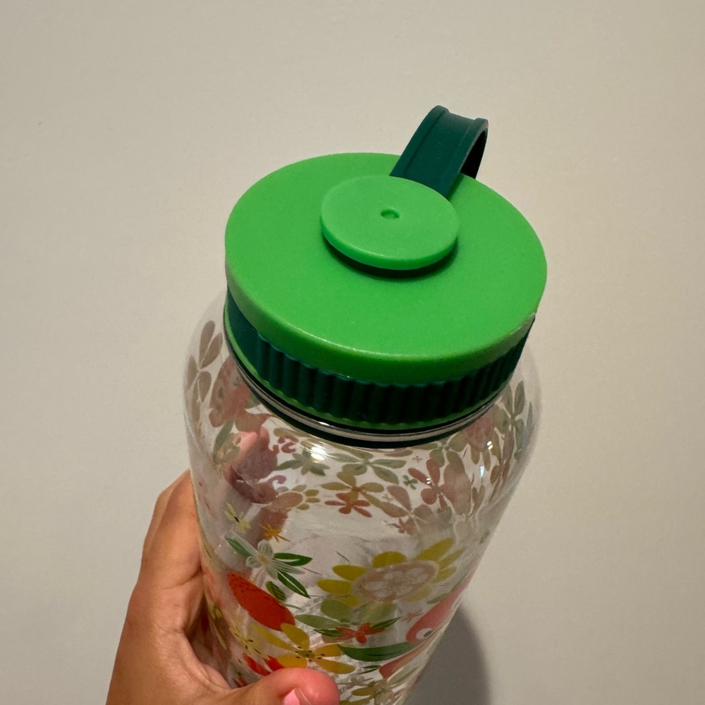 Disney parks orange bird Floral Water Bottle with Green Lid - Picture 3 of 3